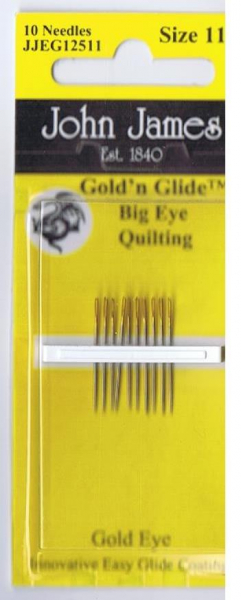 John James Gold´n glide big eye quilting, 10 st.#11